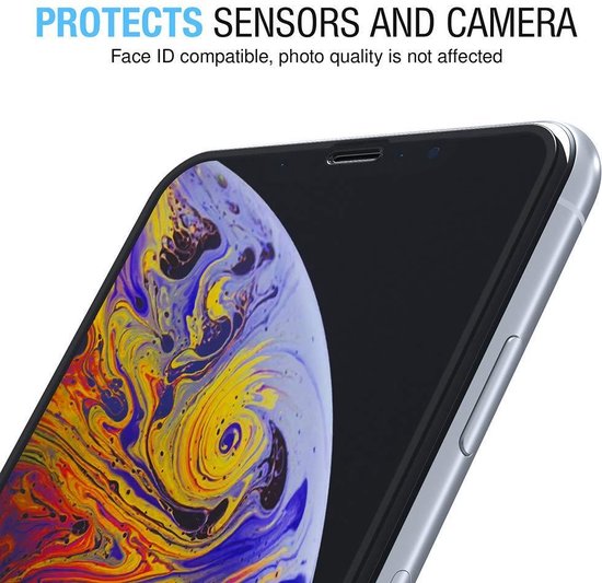 HB Glas Geschikt voor Apple iPhone 11 Pro Max Glas - High Impact Anti-Glare Mat Glass - Zwart