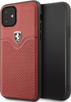 Ferrari Perforated Leather Hard Case - Apple iPhone 11 (6.1") - Rood