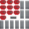 Afbeelding van het spelletje Dragon Darts - 10 sets (30 stuks) Pentathlon darts flights - super stevig - rood - incl. 10 sets (30 stuks) - medium - darts shafts - zwart