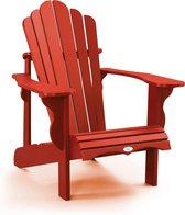 Muskoka of Adirondack chair van gerecycled kunststof in rood. Unieke afwerking, geen zichtbare schroeven!