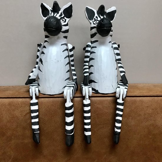 Houten decoratieve Zebra golek van Varios