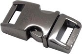 3x Paracord metalen buckle / sluiting - Gun metal - 40mm