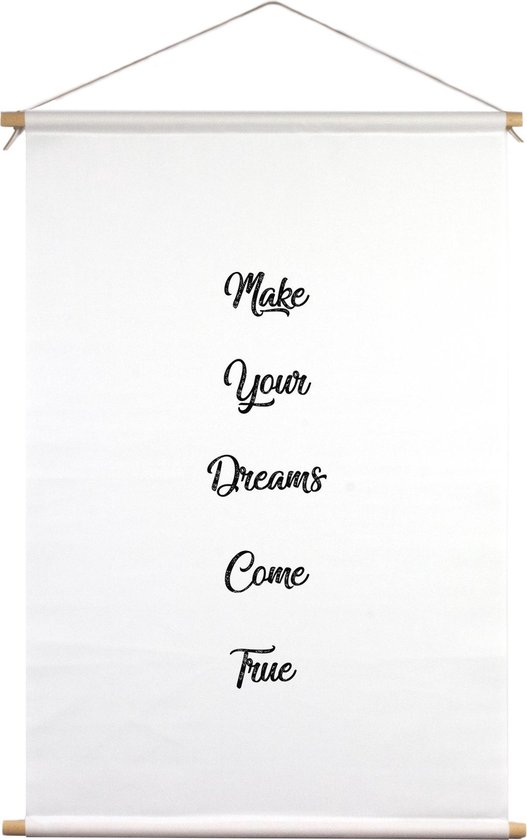 Make your dreams come true | Textielposter | Textieldoek | Wanddecoratie | 90 CM x 135 CM | Kerst | Kerstdecoratie