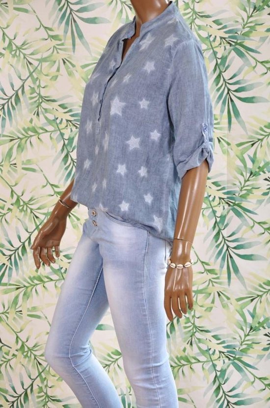 Jeans look sterren blouse - Maat L/XL | bol.com