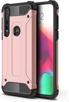 Armor Hybrid Back Cover - Motorola Moto G8 Plus Hoesje - Rose Gold