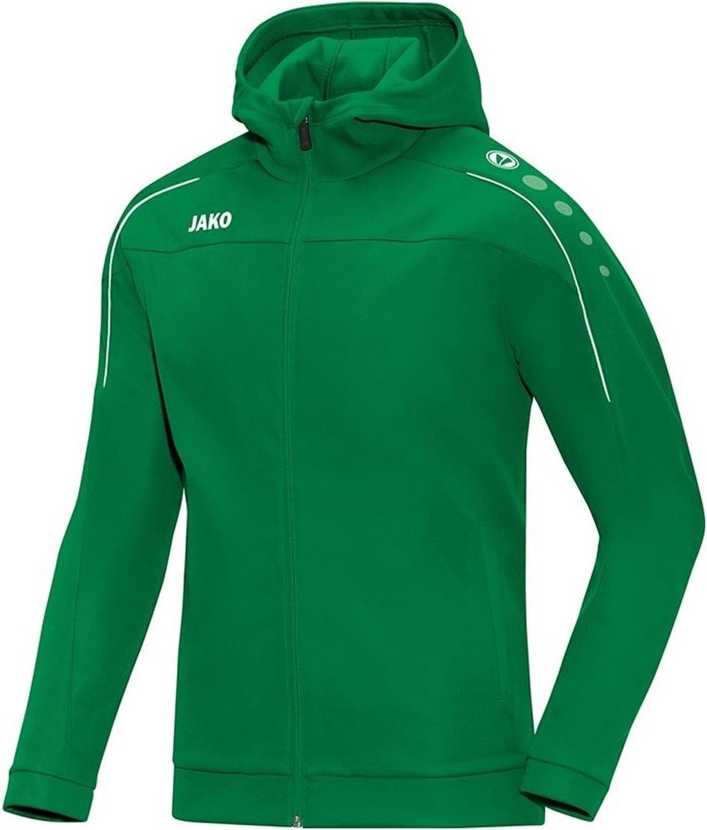 Jako Classico Jas Met Kap Dames - Sportgroen | Maat: 38