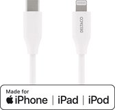 DELTACO IPLH-310M USB-C naar Lightning kabel MFi - Geschikt voor Apple - 1 meter - Wit