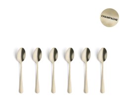Amefa Austin Champagne – 6-delige Theelepelset – 12 cm – 18/0 Chroomstaal – Matte PVD-Coating – Cadeauverpakking