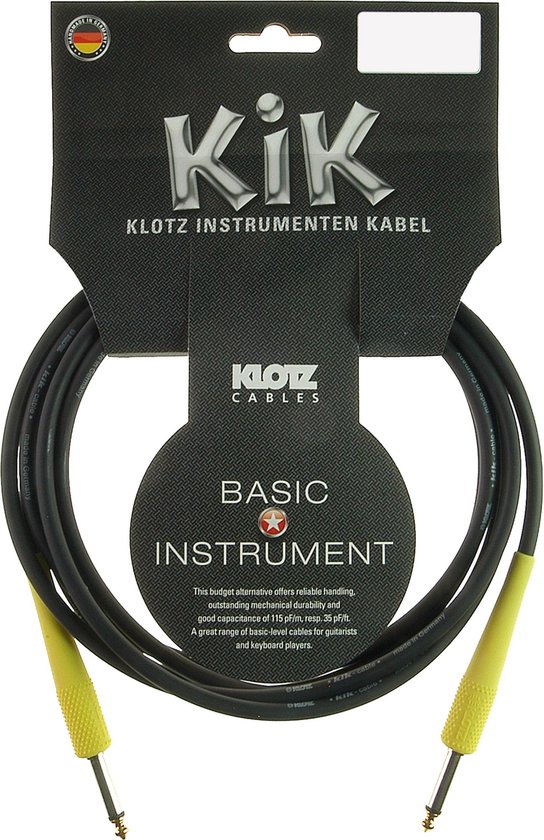 KIKC1.5PP5 Câble Instrument Lumi Jaune 1.5m