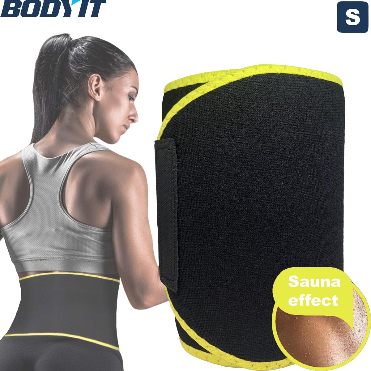 Goedkoopste BODYIT | Thermische Sauna Belt | Afslankgordel Buik | Afslankband | Mannen/Vrouwen | Maat S