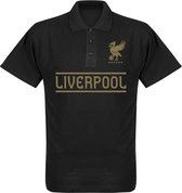 Liverpool Team Polo Shirt - Zwart/ Goud - XXL