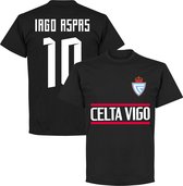 Celta de Vigo Iago Aspas 10 Team T-Shirt - Zwart - 5XL