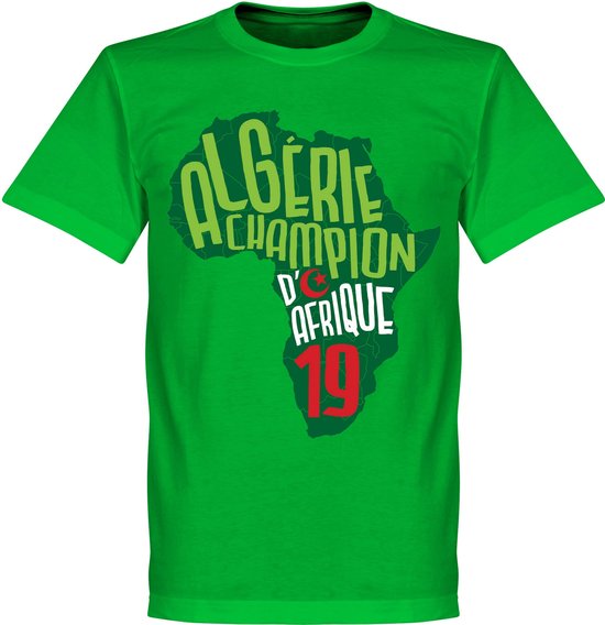 Algerije Afrika Cup 2019 Winners Map T-Shirt - Groen