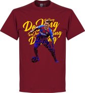 Frenkie de Jong Barcelona Script T-Shirt - Rood - S