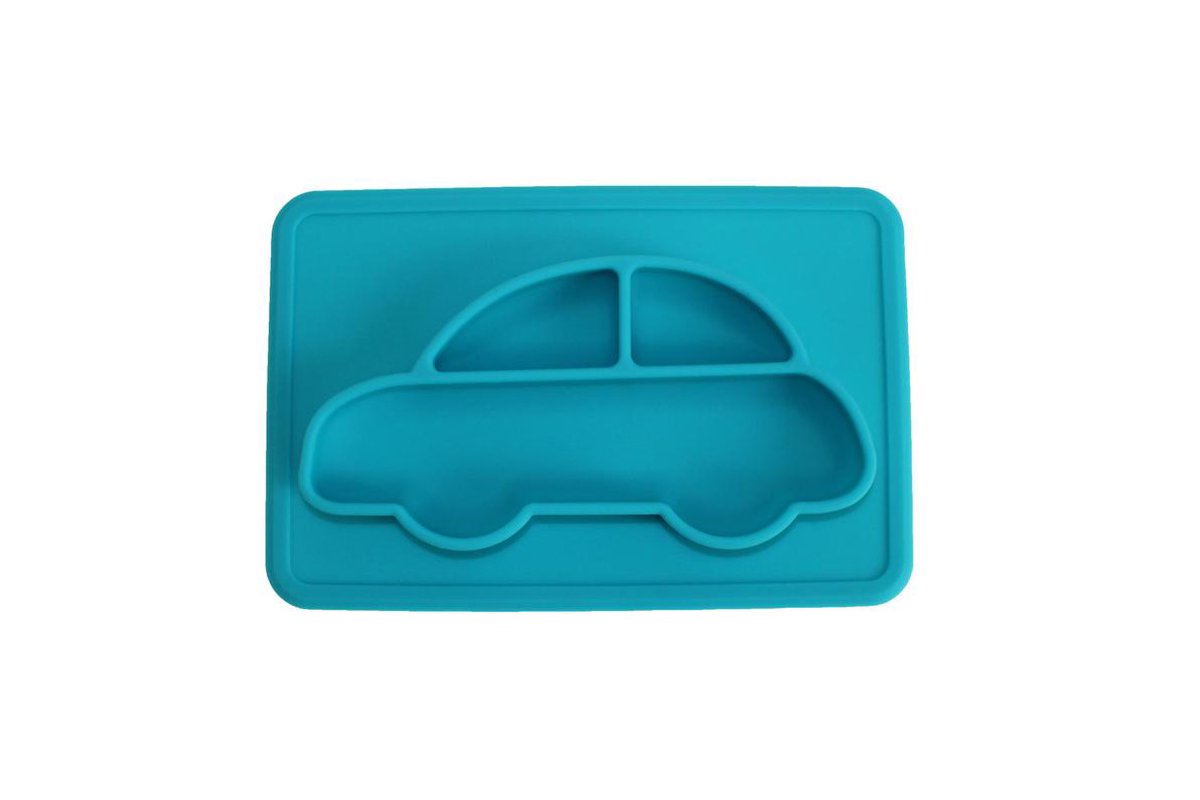 Anti-slip silicone 3D kinder placemat Auto Blauw | Kinderplacemat | Anti slip | Super leuk by TOOBS