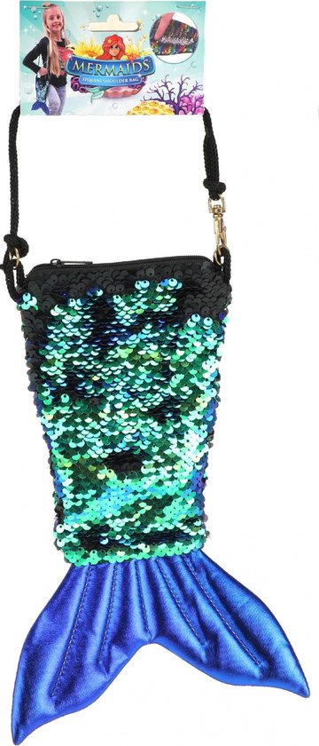 Toi-toys Zeemeerminstaart Tas Met Pailletten 28 Cm Blauw/groen