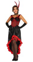 Guirca - Jaren 20 Danseressen Kostuum - Beentjes Omhoog Can-Can - Vrouw - rood,zwart - Maat 42-44 - Carnavalskleding - Verkleedkleding
