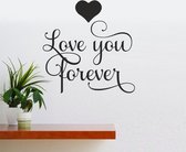 Muursticker - Love You Forever - Zwart 58x57