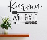 Muursticker - Karma Will Fix It - Zwart 58x84