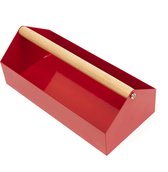 Kikkerland Organizer Toolbox 21 X 8 Cm Staal/hout Rood