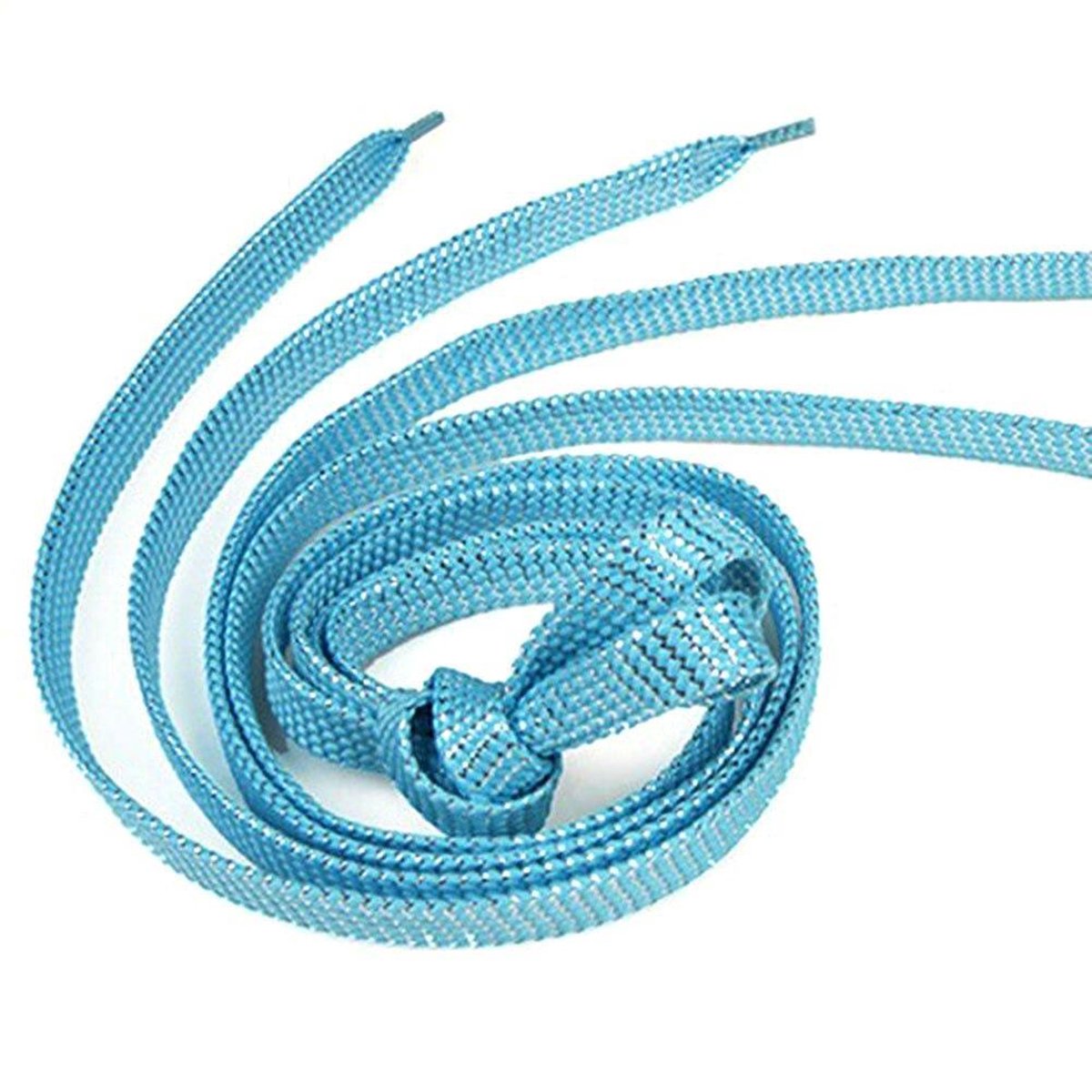 2 Paar veters Met Glitter 110cm - Lichtblauw - Lace - Strikken - Kleur