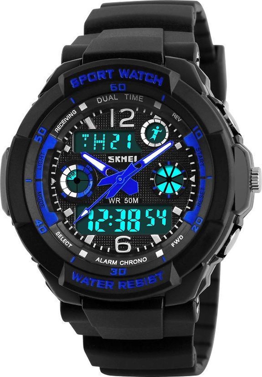Kinderhorloge – Analoog Digitaal – Chronograaf – Shockproof – Blue - Ø 42 mm