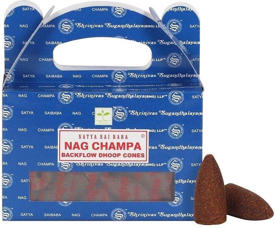 Satya Nag Champa BackFlow wierook Cones (24 Incense cones)