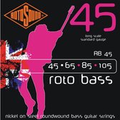 Rotosound bas snaren RB45 4er 45-105 roto bas, nikkel on Steel - Bass snarenset van 4
