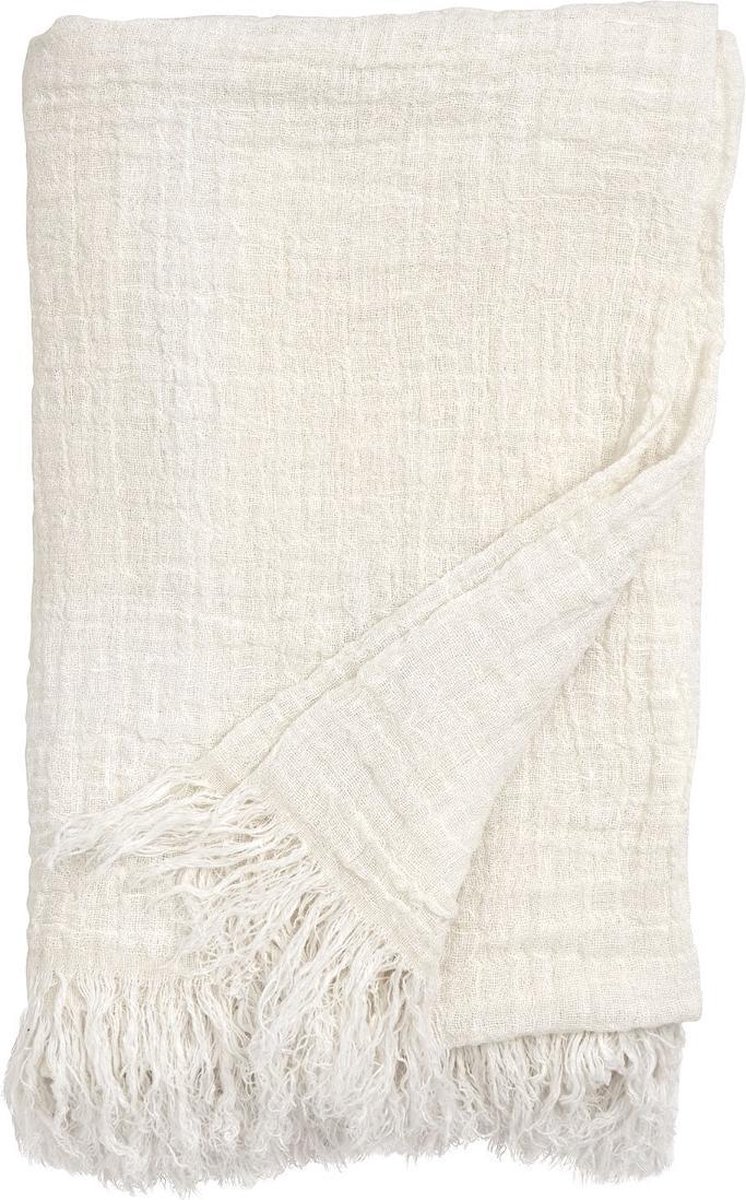 bedsprei linnen wit 270 x 270