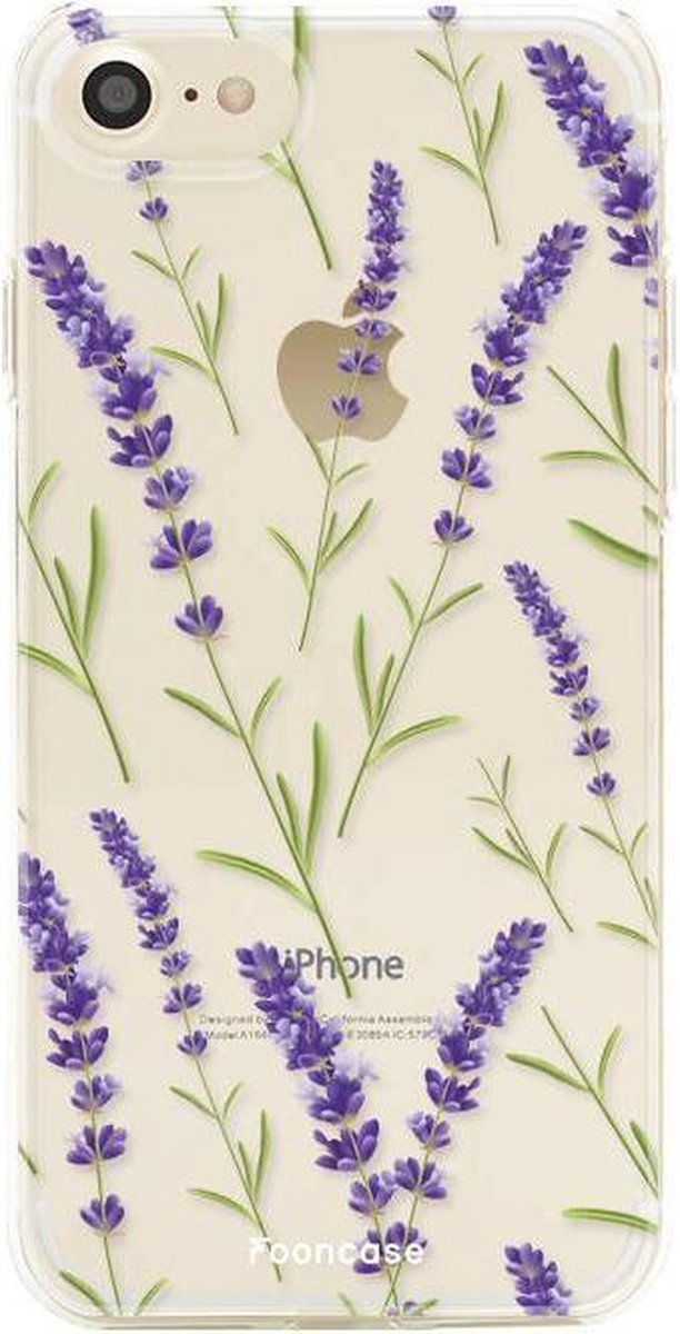 iPhone 7 hoesje TPU Soft Case - Back Cover - Purple Flower / Paarse bloemen