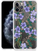 Geschikt voor Apple iPhone 11 Pro Hoesje Purple Flowers - Designed by Cazy