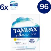 Tampax Cotton Protection Comfort Regular - 96 Stuks - Tampons Met Inbrenghuls