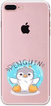 Apple Iphone 7 Plus / 8 Plus transparant siliconen hoesje- Pinguin