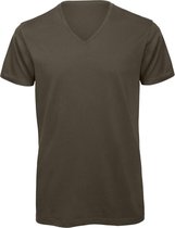 Senvi V-hals T-shirt 5 Pack 100% Katoen (Biologisch) Olive - XXL