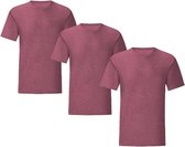 Senvi 3 pack T-Shirts Ronde hals - Maat XL - Kleur - Bordeaux Mêlee
