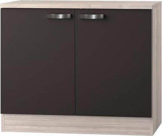 Keuken onderkast voor spoelbak 100 cm - Akazie Antraciet - Serie Faro220 |  bol.com