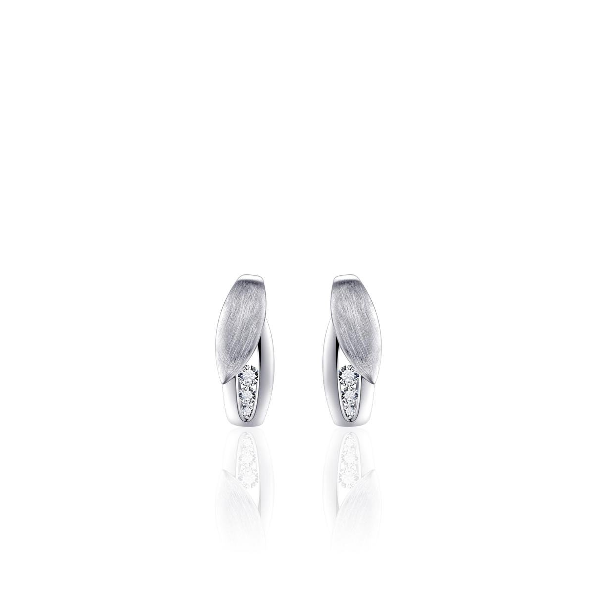 Jewels Inc. - Oorbellen - Oorstekers Fantasie gezet met Zirkonia - 13mm x 5.5mm - Gerhodineerd Zilver 925