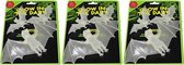 Halloween 9x stuks glow in the dark horror decoratie vleermuizen 21 cm - Lichtgevende Halloween dieren en insecten
