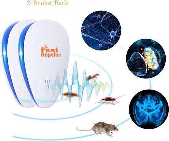 2Pack PEST CONTROL ELECTRICAL, Ultrasons, Contrôle et repousse les Souris  - les rats