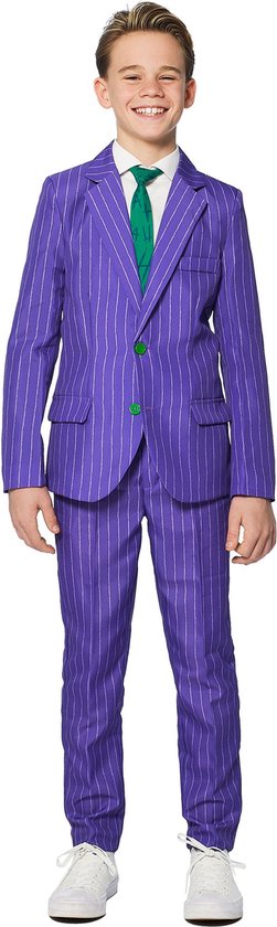 Suitmeister The Joker - Jongens Kostuum - Verkleedkleding - Halloween - Carnaval - Paars - Maat M