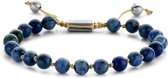 Frank 1967 Beads 7FB 0371 Natuurstenen armband heren - One-size - 6 mm - Blauw