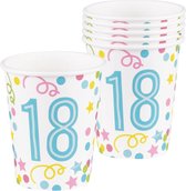 Boland Feestbekers 18 Jaar 25 Cl Karton 6 Stuks