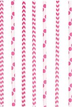 Amscan Rietjes Dots & Waves 19,5 Cm 24 Stuks Roze