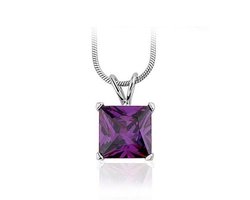 Montebello Collier Morges - Dames - Argent rhodié - zircons - 10x10mm - 42cm