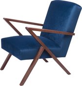 Sternzeit Design - Retro Fauteuil Velvet/fluweel - 81b x 80h cm - Royal Blue