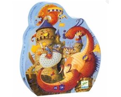 Djeco silhouetpuzzels Vaillant and the dragon - 54pds