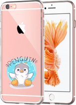 Apple Iphone 6 Plus / 6S Plus Transparant siliconen hoesje (Pinguin)