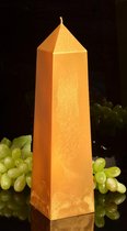 Obelisk kaars XXL rustiek GOUD metallic, hoogte 34 cm