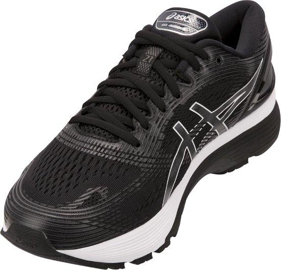 Asics Gel-Nimbus 21 Hardloopschoenen Heren Sportschoenen - Maat 42 - Mannen - zwart/wit Asics Gel-Nimbus 21 Hardloopschoenen Heren Sportschoenen - Maat 42 - Mannen - zwart/wit