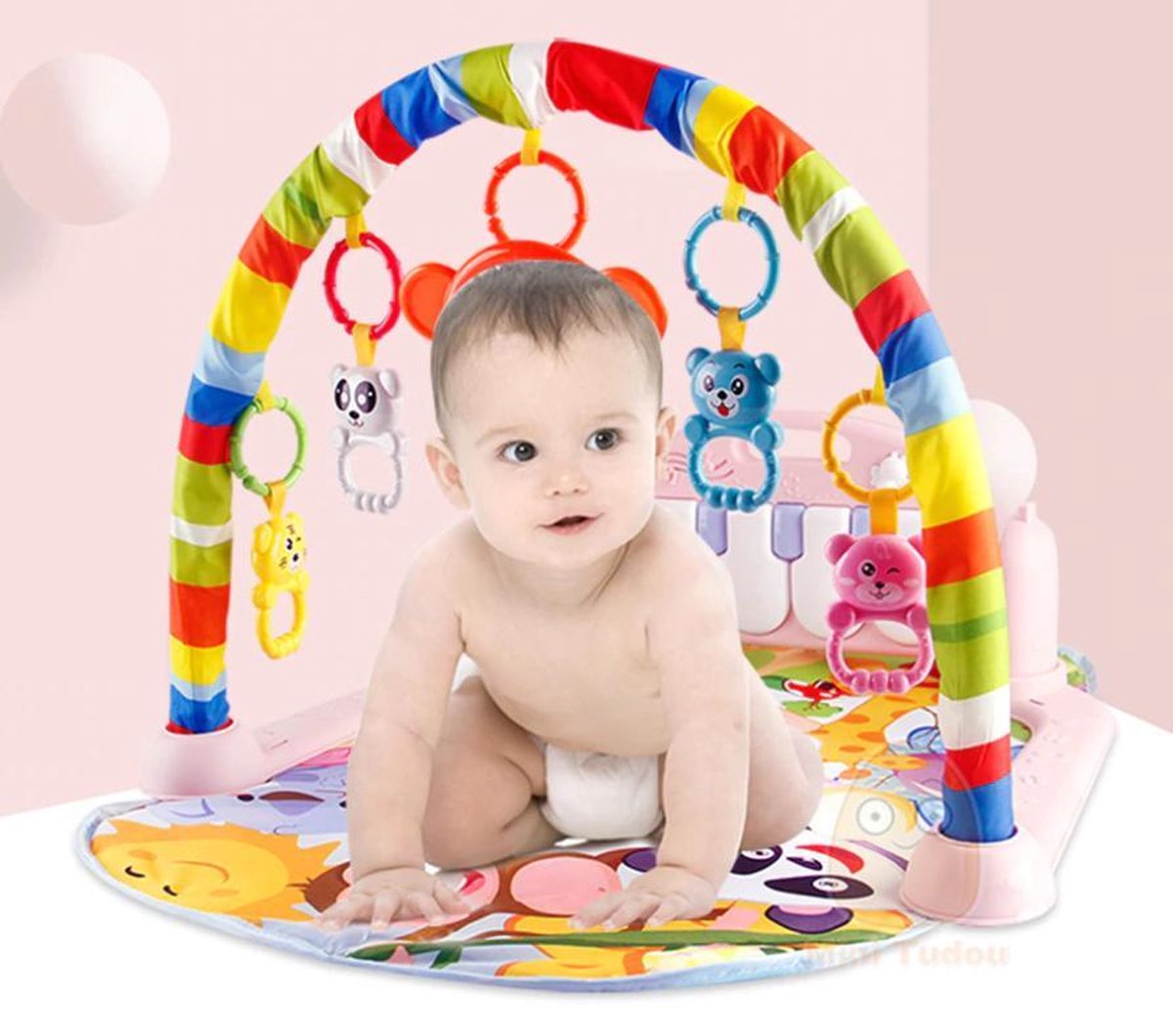 Baby Gym Speelkleed Muzikale gym Speelkleed met boog Roze